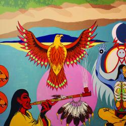 Image showing the 2nd of 3 panels depicting the history of the Mississaugas of the Credit First Nation