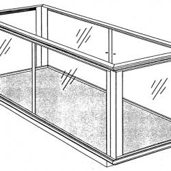 Vitrine 3: Vitrine transparente courte qui repose sur le sol