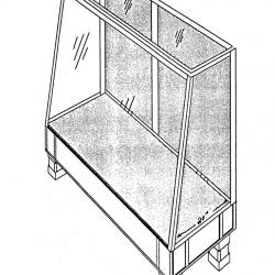 Case 4: Medium-sized case with three glass sides and wooden door backing