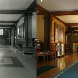 Picture showing a contrasting view of the Legislative Building lobby
